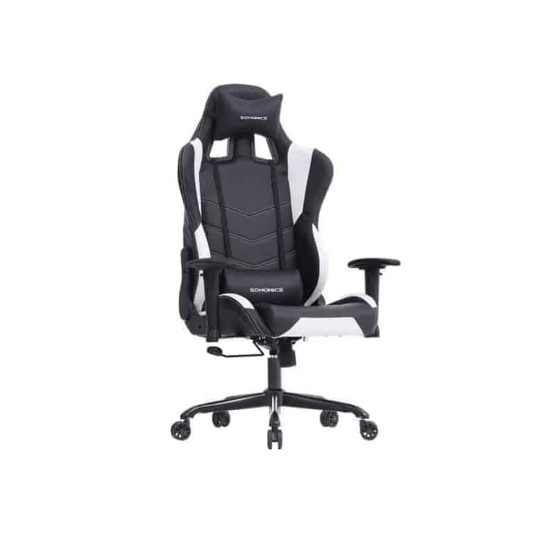 gaming chair black white songmics rcg12w